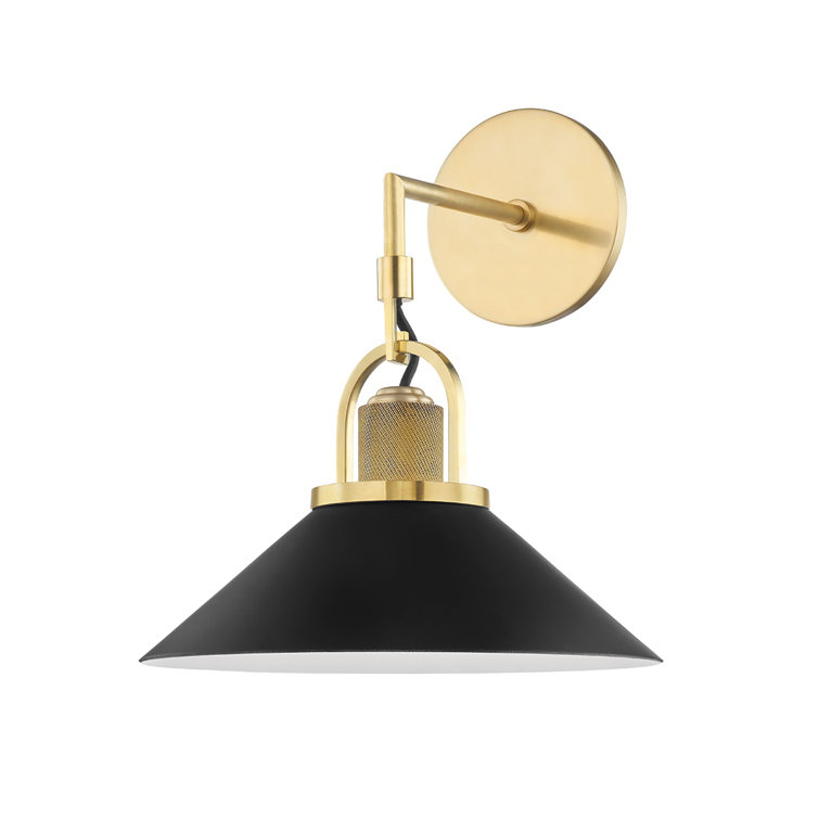 Aged Brass and Black 1-Light Wall Sconce