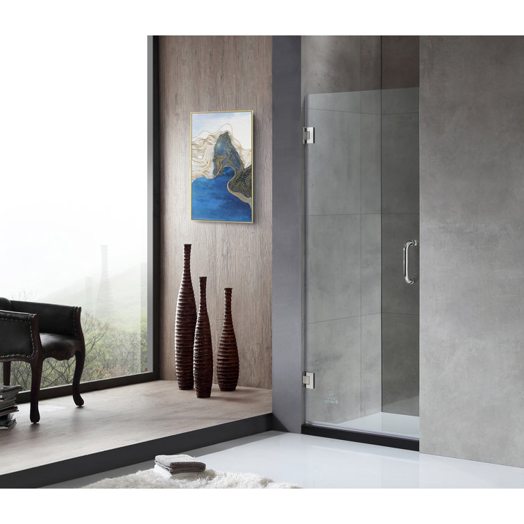 ANZZI 72" x 30" Frameless Polished Chrome Hinged Shower Door