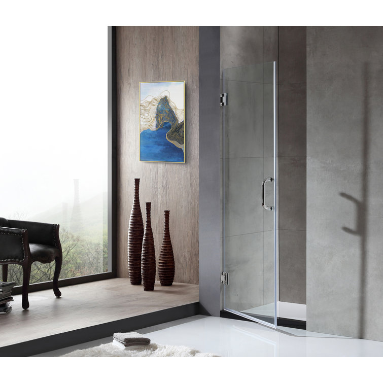 ANZZI 72" x 30" Frameless Polished Chrome Hinged Shower Door