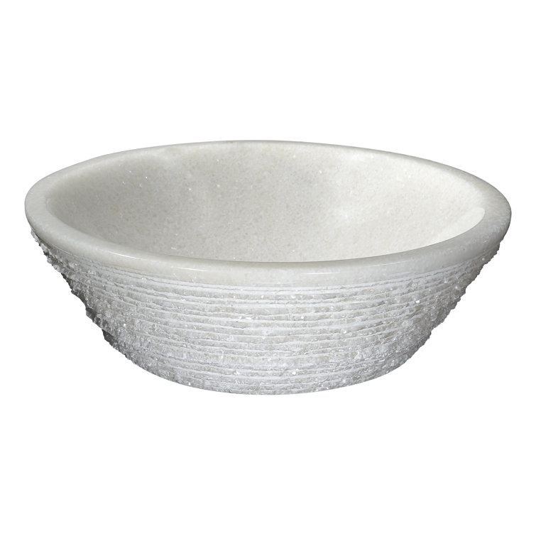 Nora 16.5'' White Marble Stone Circular Bathroom Sink