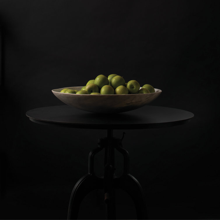 Gunmetal Gray Round Industrial Crank Counter Height Table