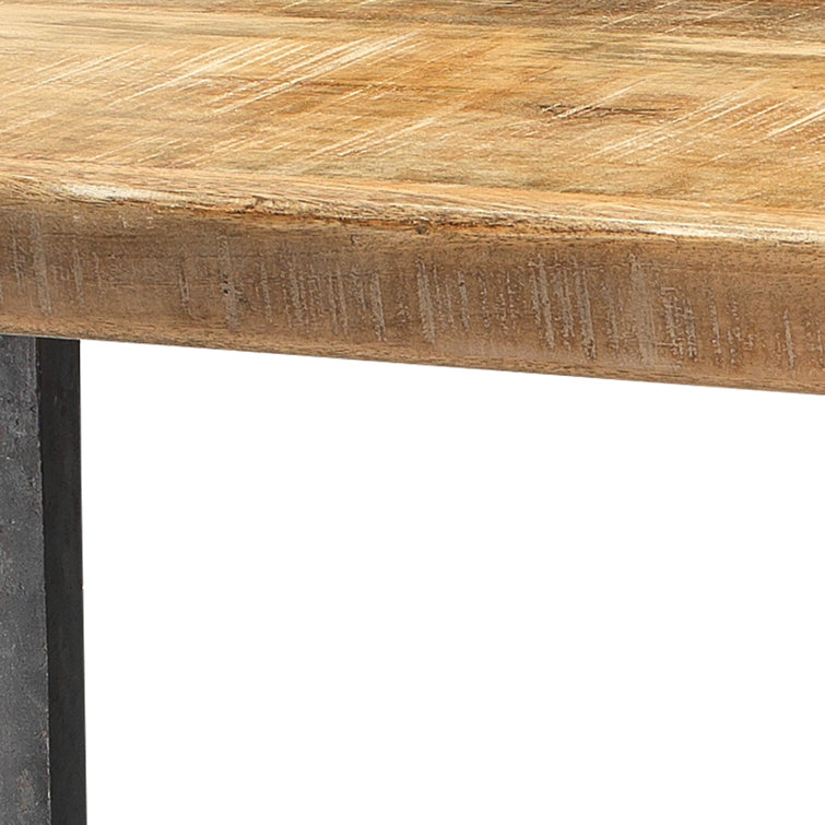 Rustic Farmhouse 53'' Natural Wood & Black Metal Console Table