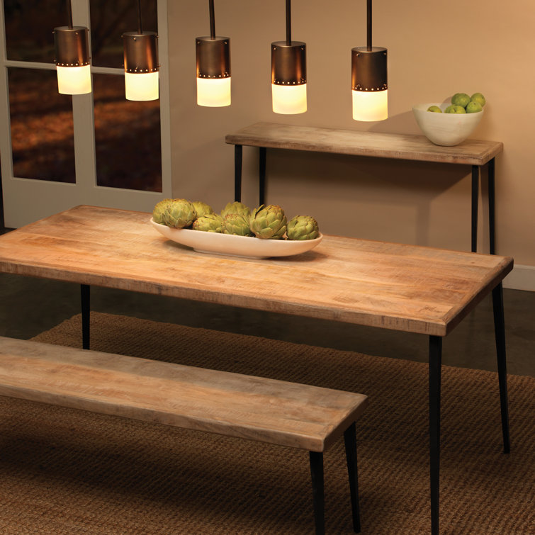 Natural Reclaimed Wood Farmhouse Dining Table with Black Legs