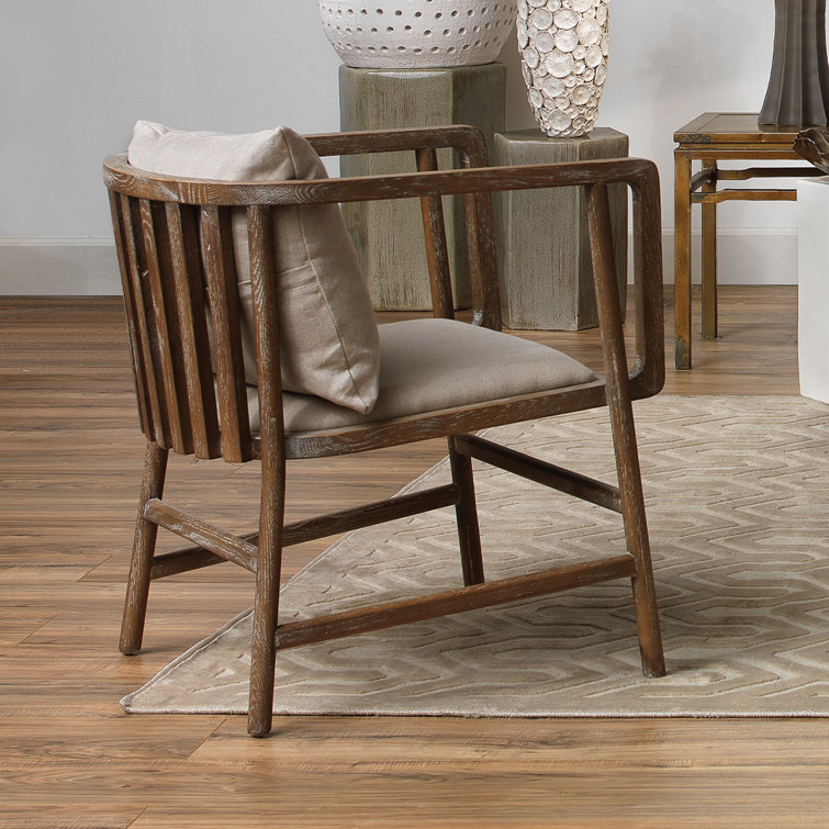 Grayson Handcrafted Gray Wood Accent Chair
