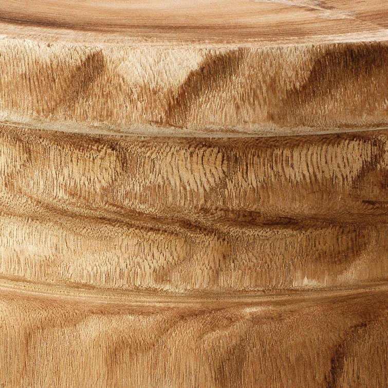 Mesa Natural Wood Handmade Side Table with Unique Bark Detail