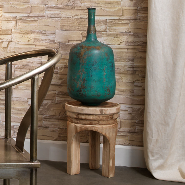 Mesa Natural Wood Handmade Side Table with Unique Bark Detail