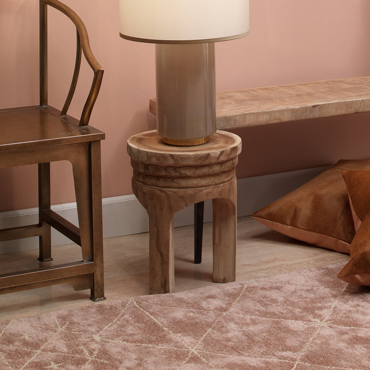 Mesa Natural Wood Handmade Side Table with Unique Bark Detail