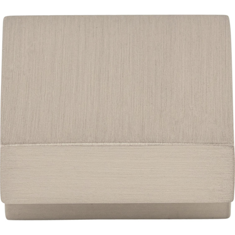 Brushed Satin Nickel Square Finger Knob with Mounting Hardware