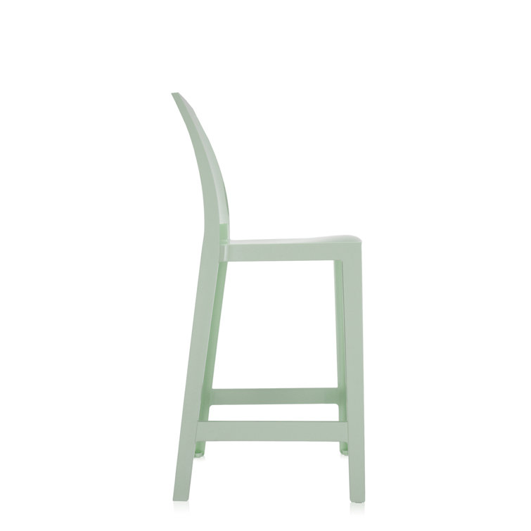 Ghost Family Sleek Black Acrylic Bar Stool, 25.6"