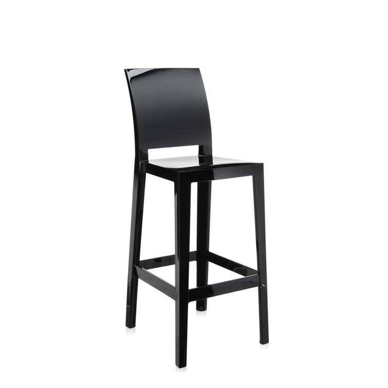 Ghost Family Sleek Black Acrylic Bar Stool, 29.5" Seat Height