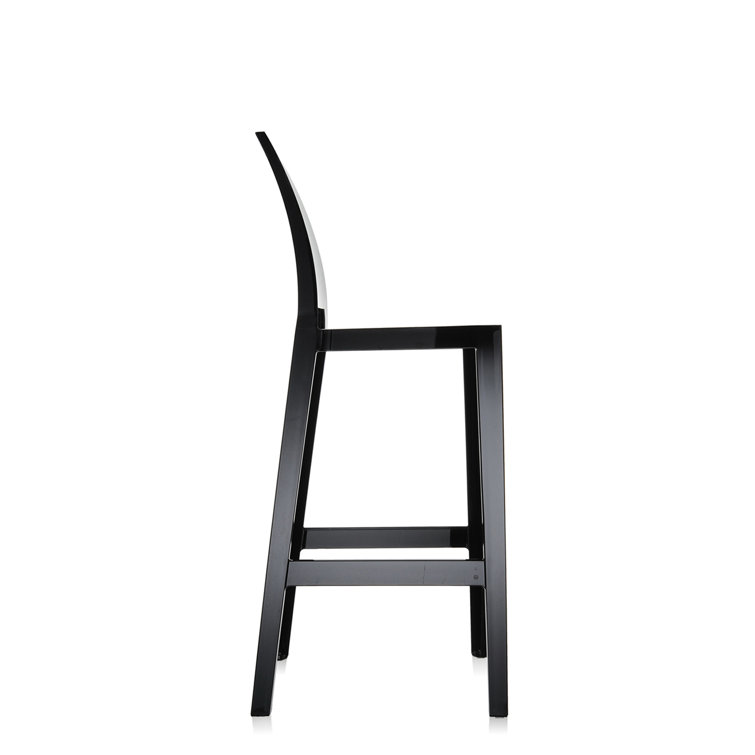 Ghost Family Sleek Black Acrylic Bar Stool, 29.5" Seat Height