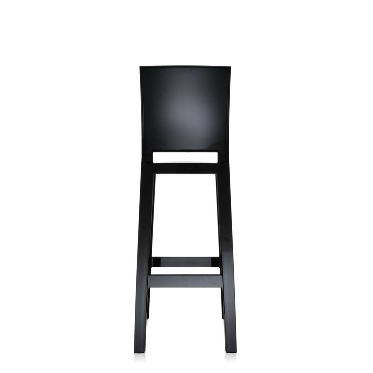 Ghost Family Sleek Black Acrylic Bar Stool, 29.5" Seat Height