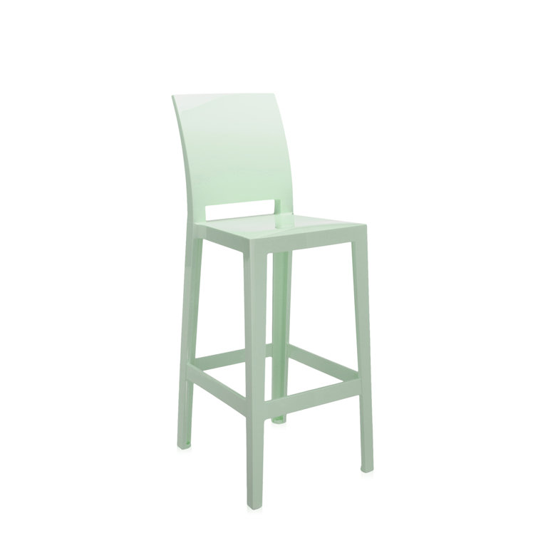 Ghost Family Sleek Black Acrylic Bar Stool, 29.5" Seat Height