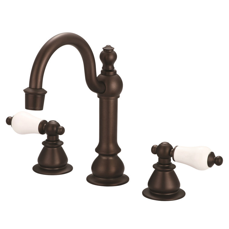 Victorian Chrome Widespread Bathroom Faucet with Cross Handles