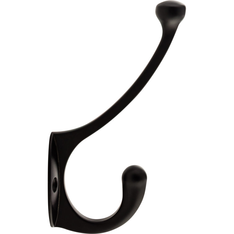 Black Zinc Double Wall Mount Hook