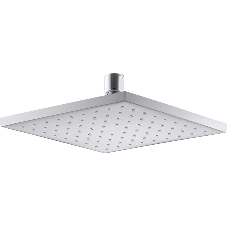 Polished Chrome 8-Inch Square Ceiling Mounted Rain Shower Head