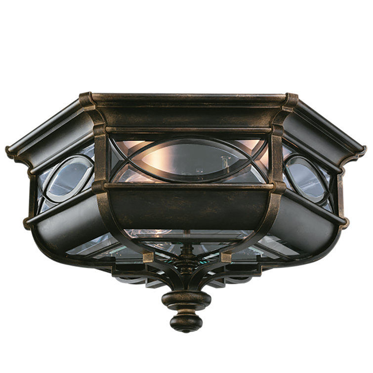 Warwickshire 21" Black Glass Outdoor Flush Mount