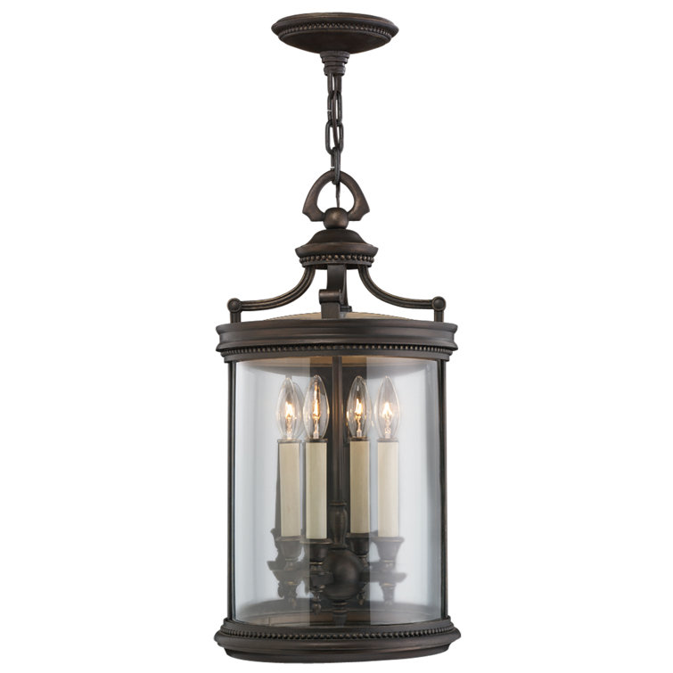 Louvre 12" Bronze and Glass Outdoor Hanging Lantern