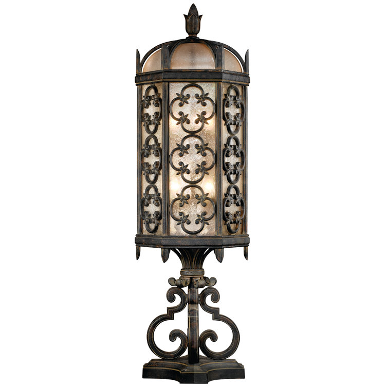 Marbella Wrought Iron 33" Outdoor Pier Mount Light