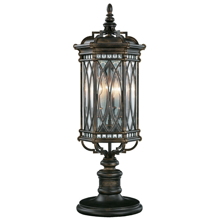 Warwickshire 32" Dark Wrought Iron Outdoor Pier Mount Light