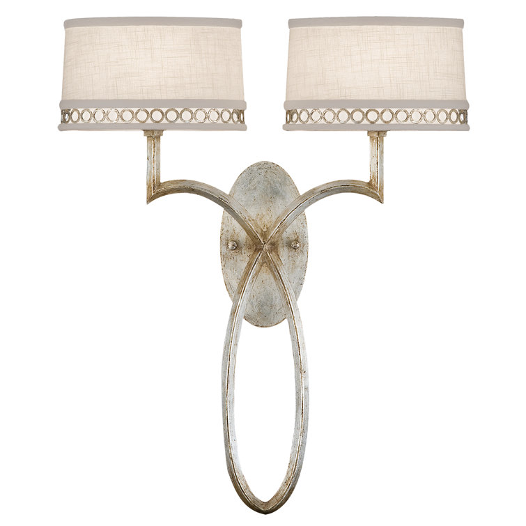Platinized Silver Leaf Dual Shade Wall Sconce