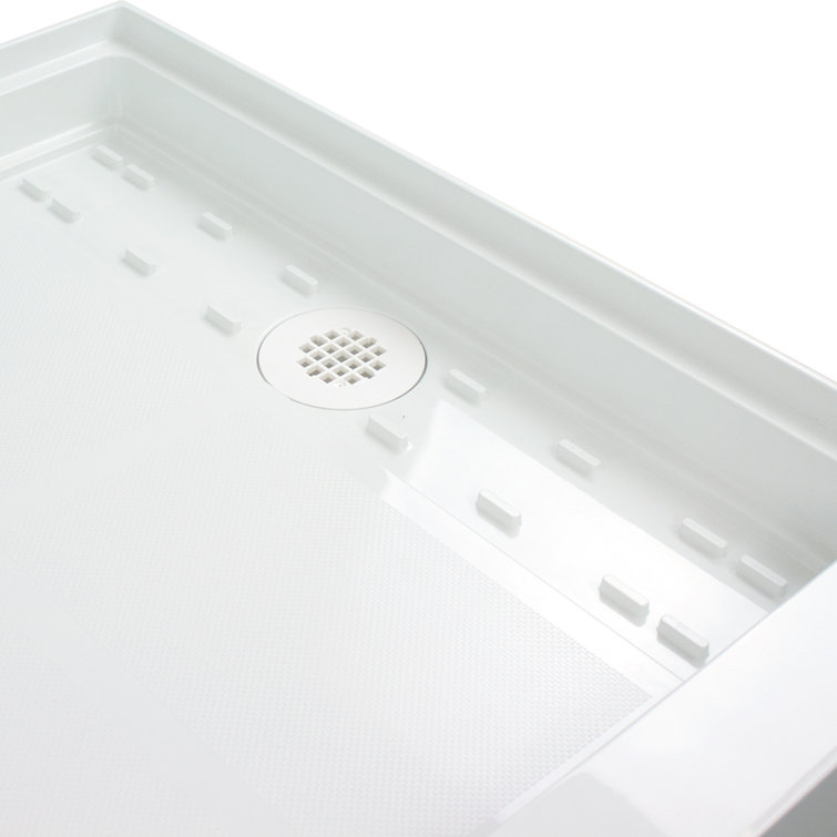 White Rectangular 60" x 36" Shower Base with Left Drain