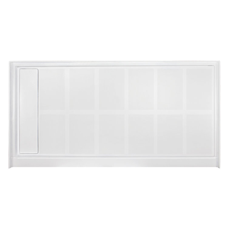 White Rectangular Single Threshold Shower Base with Left Hand Drain
