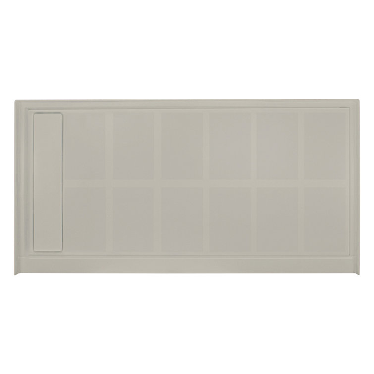 Gray Rectangular 60'' x 34'' Resin Shower Base with Left Hand Drain