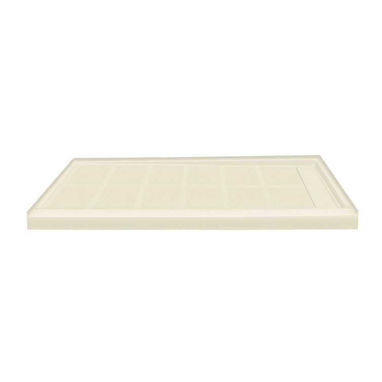 Gray 60'' x 32'' Rectangular Resin Shower Base with Right Drain