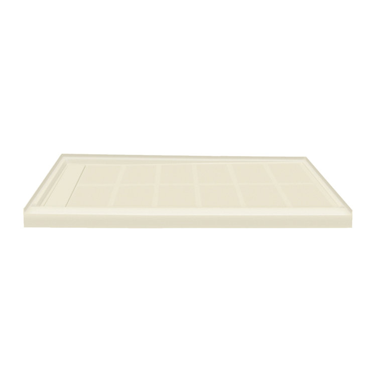 Gray Rectangular 60'' x 34'' Resin Shower Base with Left Hand Drain