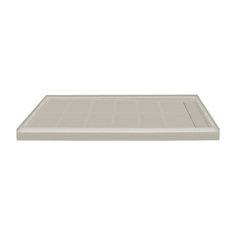 White 60'' x 36'' Rectangular Single Threshold Shower Base