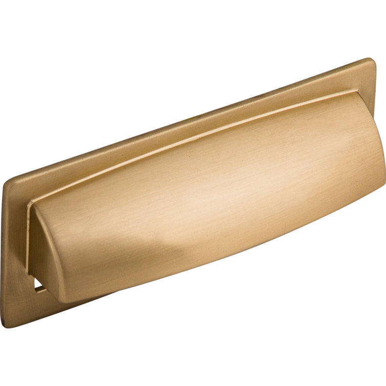 Honey Bronze Modern Cup Pull with Mounting Hardware