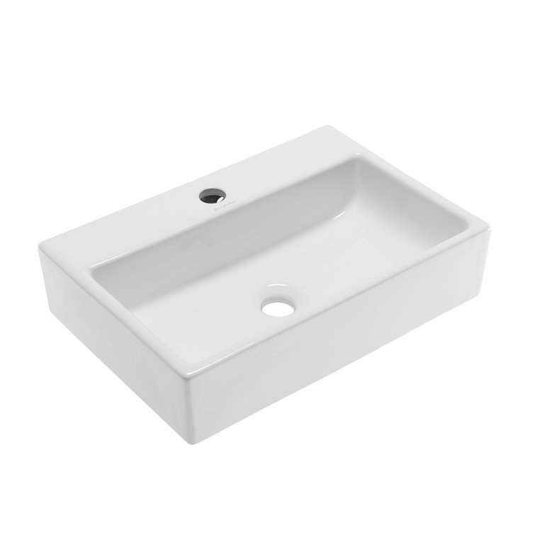 Claire 21" Glossy White Ceramic Vessel Sink