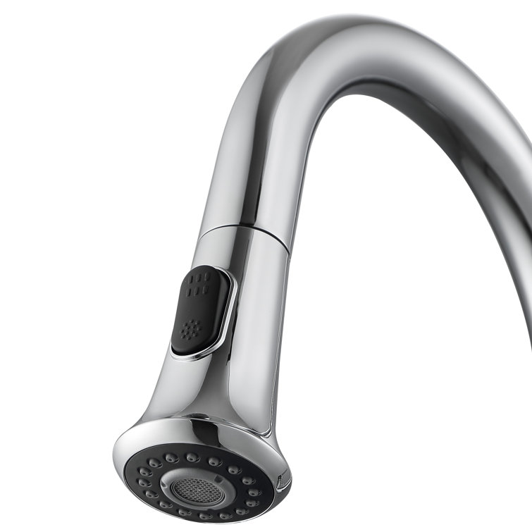 Chrome Single Handle Pull-Down Kitchen Faucet with Spray