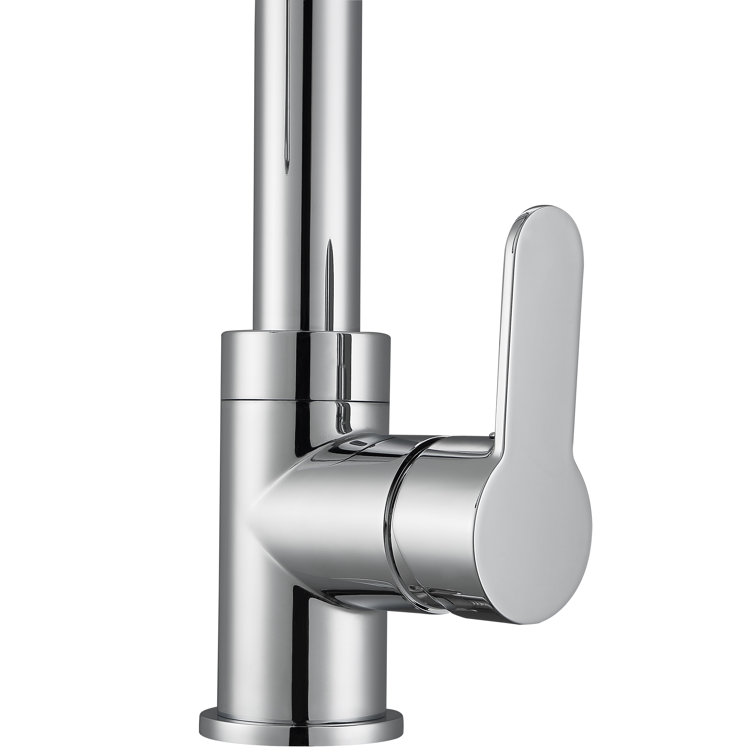 Chrome Single Handle Pull-Down Kitchen Faucet with Spray