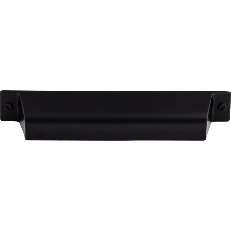 Flat Black Modern Industrial Cup Pull with Mounting Hardware