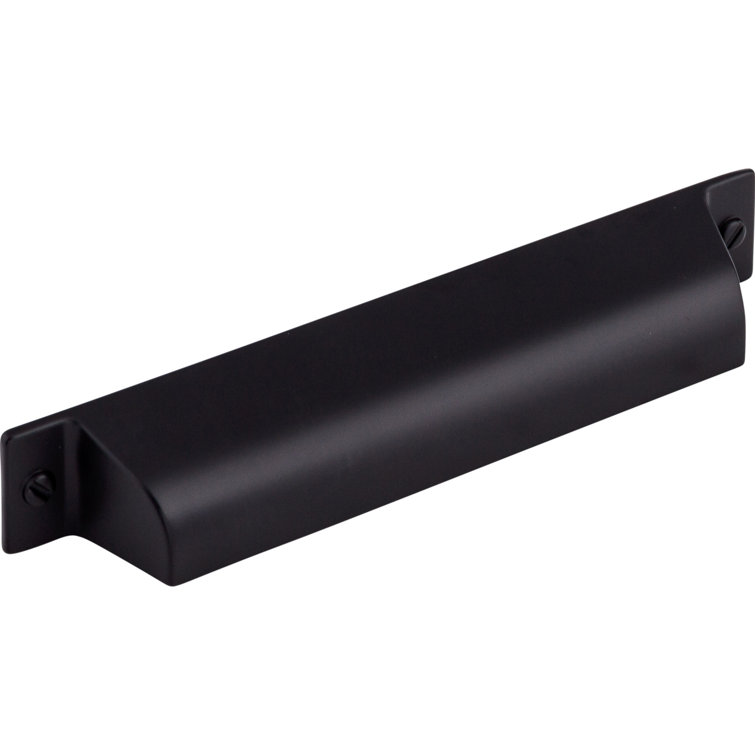 Flat Black Modern Industrial Cup Pull with Mounting Hardware
