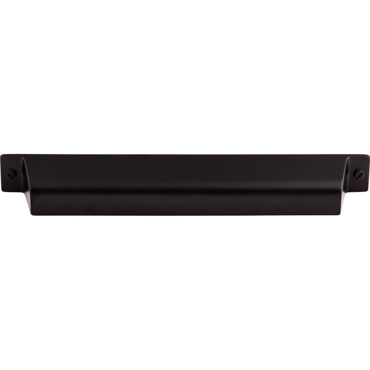 Flat Black Modern Industrial Cup Pull with Mounting Hardware