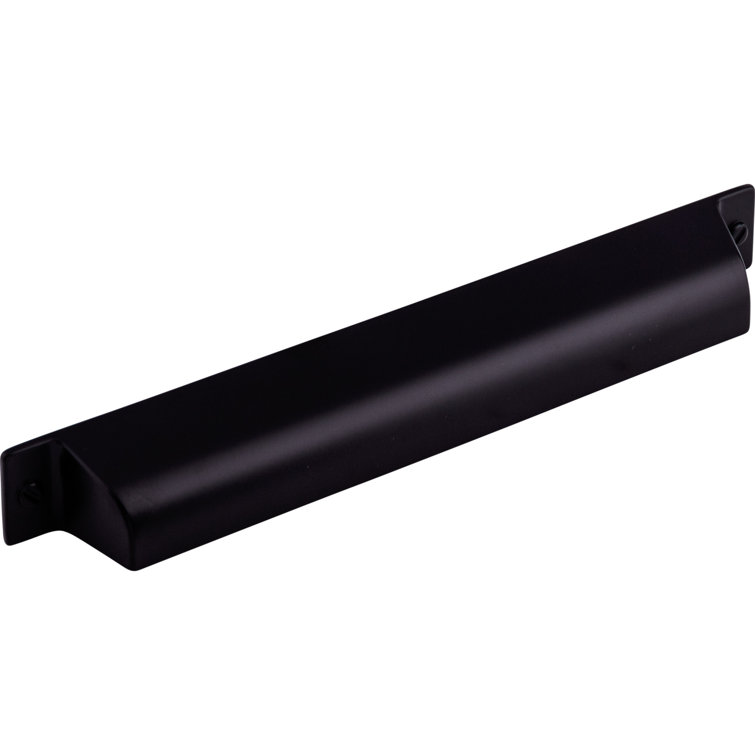 Flat Black Modern Industrial Cup Pull with Mounting Hardware