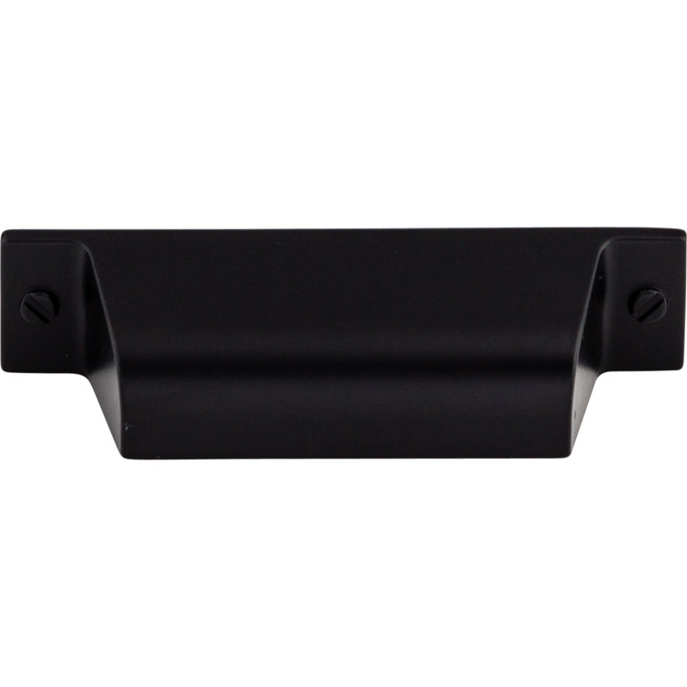 Flat Black Modern Industrial Cup Pull with Mounting Hardware