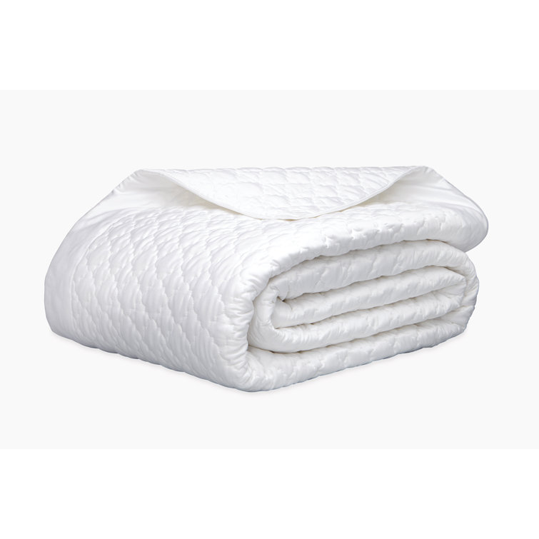 Full White Cotton Sateen Embroidered Quilt