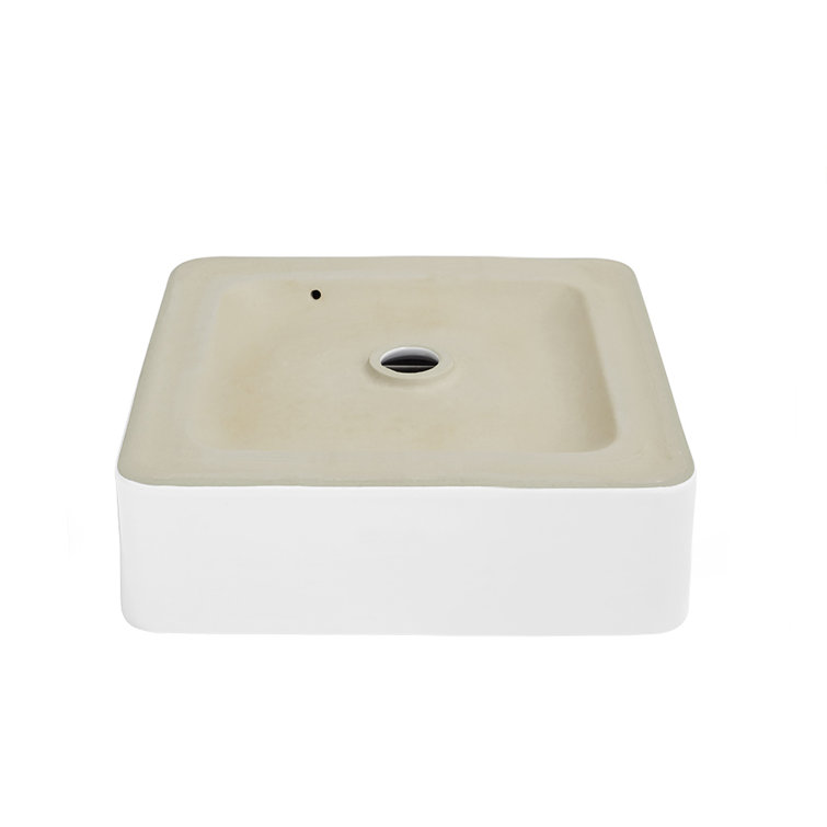 White Ceramic Square Above-Counter Vessel Sink