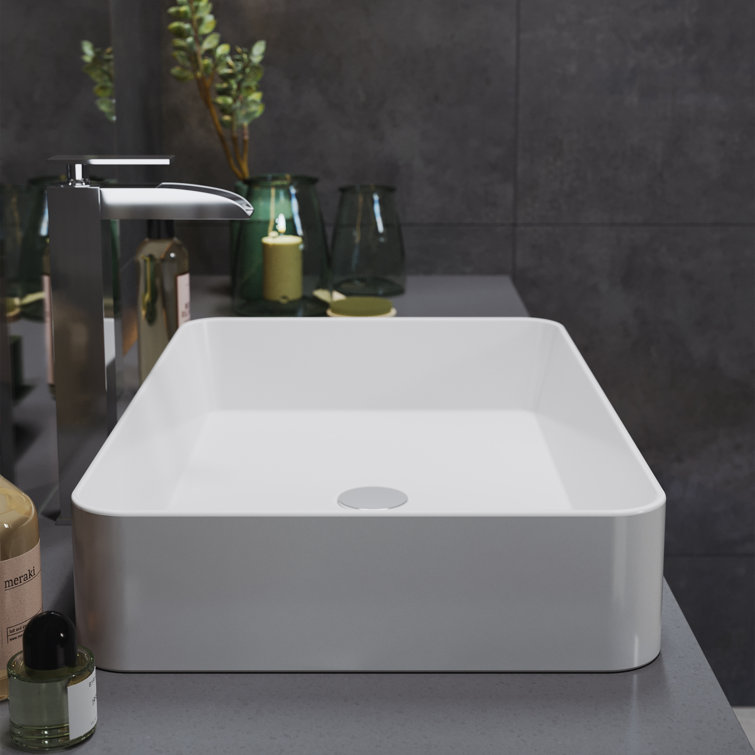 Concorde 24" White Ceramic Rectangular Vessel Sink