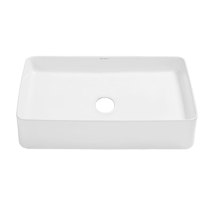 Concorde 24" White Ceramic Rectangular Vessel Sink