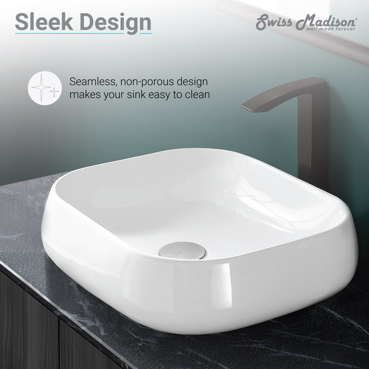 Château White Ceramic Above-Counter Vessel Sink