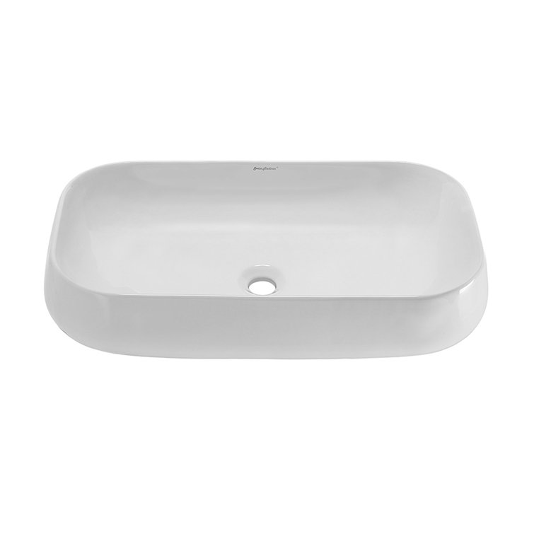 Chateau 28-Inch Glossy White Ceramic Vessel Sink