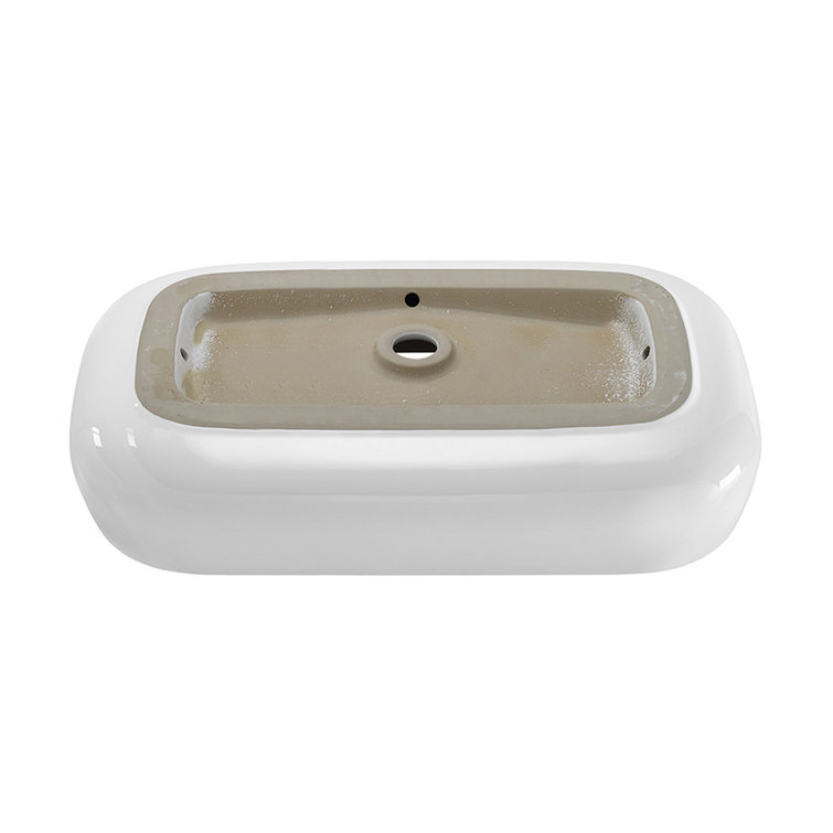 Chateau 28-Inch Glossy White Ceramic Vessel Sink