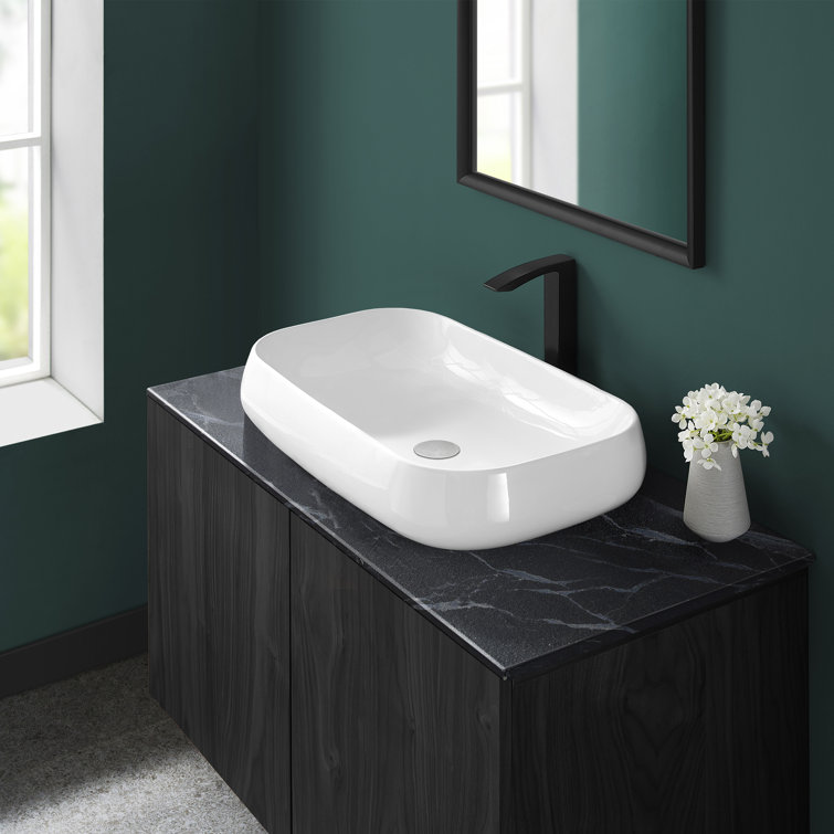 Chateau 28-Inch Glossy White Ceramic Vessel Sink