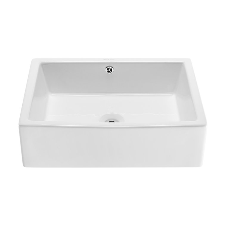 Voltaire 20" White Ceramic Above-Counter Vessel Sink