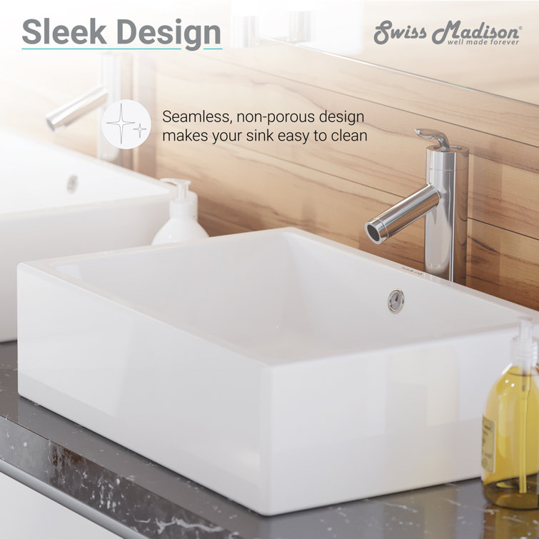 Voltaire 20" White Ceramic Above-Counter Vessel Sink